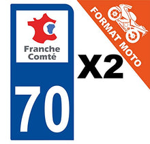 Supstick 2 Stickers Autocollants Plaques Immatriculation Moto Dept 70 Franche Comté Bleu Foncé 1 Angle Arrondi