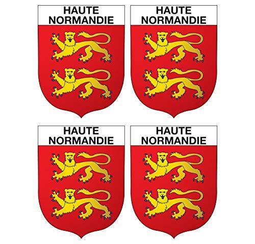 Supstick Lot de 4 Autocollants Stickers Blason de région département Haute-Normandie Format 5x4cm - supstick.fr