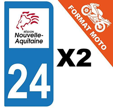 supstick 2 Stickers Autocollant Plaque IMMATRICULATION Moto DEPT 24 Nouvelle-Aquitaine - supstick.fr