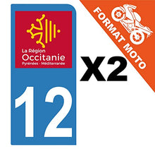 Supstick 2 Stickers Autocollants Plaques Immatriculation Moto Dept 12 Occitanie Bleu Clair 1 Angle Arrondi