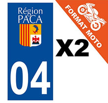 Supstick 2 Stickers Autocollants Plaques Immatriculation Moto Dept 04 Paca Bleu Foncé Angles Carrés