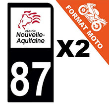 Supstick 2 Stickers Autocollants Plaques Immatriculation Moto Dept 87 Nouvelle Aquitaine Noir 1 Angle Arrondi