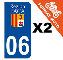 Supstick 2 Stickers Autocollants Plaques Immatriculation Moto Dept 06 Paca Bleu Foncé 2 Angles Arrondis