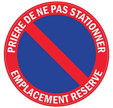 Panneau Rigide Interdit de stationner Diamètre 20x20cm épaisseur 3mm