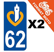 Supstick 2 Stickers Autocollants Plaques Immatriculation Moto Dept 62 Nord Bleu Foncé 2 Angles Arrondis