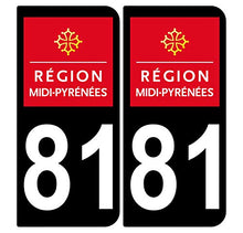 Supstick 2 Stickers Autocollants Plaques Immatriculation Auto Dept 81 Midi Pyrénées Noir Angles Arrondis