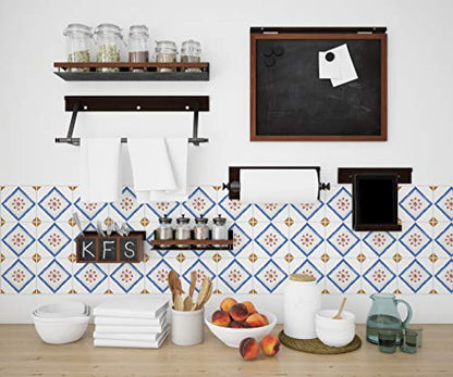 Planche de 12 Adhésif Carrelage - décoration de carreaux - 36 pièces plastifié en mat - mosaïque blanc fleurs - format 20x20cm par pièce