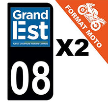 Supstick 2 Stickers Autocollants Plaques Immatriculation Moto Dept 08 Grand Est Noir 2 Angles Arrondis