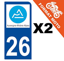 Supstick 2 Stickers Autocollants Plaques Immatriculation Moto Dept 26 Auvergne Rhône Alpes Bleu Foncé 1 Angle Arrondi