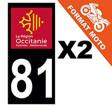 Supstick 2 Stickers Autocollants Plaques Immatriculation Moto Dept 81 Occitanie Noir Angles Carrés