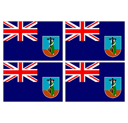 Supstick Lot de 4 Autocollants Stickers Drapeau de Pays Nation Le de Montserrat Format 12x8cm