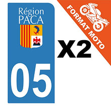 Supstick 2 Stickers Autocollants Plaques Immatriculation Moto Dept 05 Paca Bleu Clair 1 Angle Arrondi