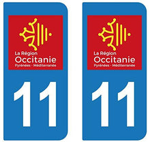 supstick 2 STICKERS AUTOCOLLANT PLAQUE IMMATRICULATION DEPT 11 région Occitanie - supstick.fr