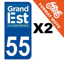Supstick 2 Stickers Autocollants Plaques Immatriculation Moto Dept 55 Grand Est Bleu Foncé 2 Angles Arrondis