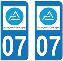 supstick 2 STICKERS AUTOCOLLANT PLAQUE IMMATRICULATION DEPT 07 Auvergne-Rhône-Alpes - supstick.fr