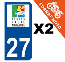Supstick 2 Stickers Autocollants Plaques Immatriculation Moto Dept 27 Haute Normandie Bleu Foncé 2 Angles Arrondis