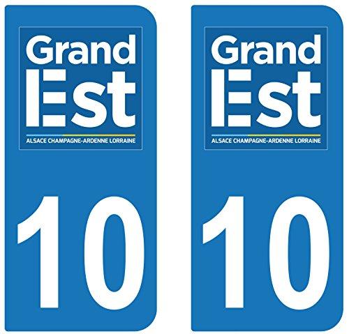 supstick 2 STICKERS AUTOCOLLANT PLAQUE IMMATRICULATION DEPT 10 Grand Est - supstick.fr
