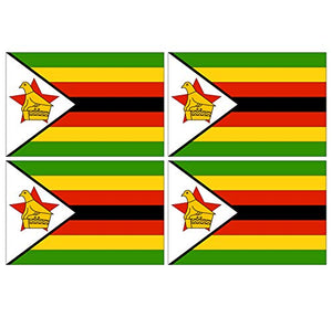 Supstick Lot de 4 Autocollants Stickers Drapeau de Pays Nation Zimbabwe Format 6x4cm