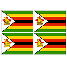 Supstick Lot de 4 Autocollants Stickers Drapeau de Pays Nation Zimbabwe Format 12x8cm