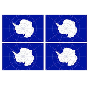 Supstick Lot de 4 Autocollants Stickers Drapeau de Pays Nation Antarctique Format 6x4cm