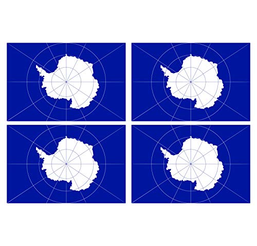 Supstick Lot de 4 Autocollants Stickers Drapeau de Pays Nation Antarctique Format 6x4cm