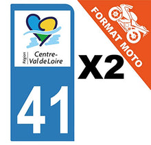 Supstick 2 Stickers Autocollants Plaques Immatriculation Moto Dept 41 Centre Val de Loire Bleu Clair 1 Angle Arrondi
