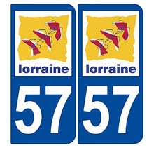 Supstick 2 Stickers Autocollants Plaques Immatriculation Auto Dept 57 Lorraine Bleu Foncé Angles Arrondis