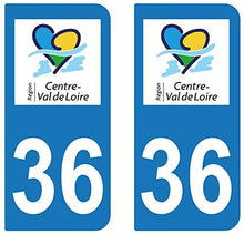 supstick 2 STICKERS AUTOCOLLANT PLAQUE IMMATRICULATION DEPT 36 region Centre-Val de Loire - supstick.fr
