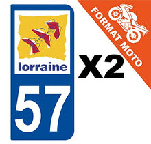 Supstick 2 Stickers Autocollants Plaques Immatriculation Moto Dept 57 Lorraine Bleu Foncé 2 Angles Arrondis