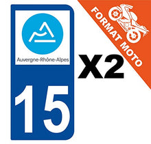 Supstick 2 Stickers Autocollants Plaques Immatriculation Moto Dept 15 Auvergne Rhône Alpes Bleu Foncé 2 Angles Arrondis