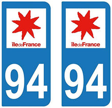 supstick 2 STICKERS AUTOCOLLANT PLAQUE IMMATRICULATION DEPT 94 Région île-de-France - supstick.fr