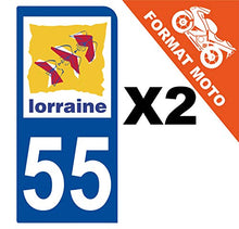 Supstick 2 Stickers Autocollants Plaques Immatriculation Moto Dept 55 Lorraine Bleu Foncé 1 Angle Arrondi