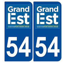 Supstick 2 Stickers Autocollants Plaques Immatriculation Auto Dept 54 Grand Est Bleu Foncé Angles Arrondis