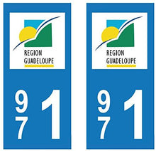 supstick 2 Stickers Autocollant Plaque IMMATRICULATION DEPT 971 Région Guadeloupe Format rectangulaire - supstick.fr