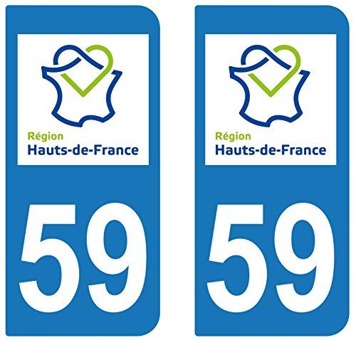 supstick 2 STICKERS AUTOCOLLANT PLAQUE IMMATRICULATION DEPT 59 Hauts de France - supstick.fr