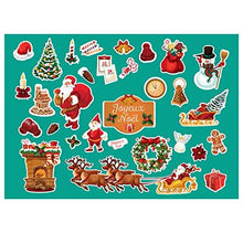 SupStick Planche de Stickers Autocollants Noël - Format A4 - Père Noel, Sapin, Traineau - 32 Stickers pour Les fêtes de Noël - Découpe à la Forme- 21cm X 29,7cm - supstick.fr