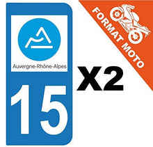 supstick 2 Stickers Autocollant Plaque IMMATRICULATION Moto DEPT 15 Auvergne-Rhône-Alpes - supstick.fr