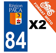 Supstick 2 Stickers Autocollants Plaques Immatriculation Moto Dept 84 Paca Bleu Foncé Angles Carrés