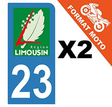 Supstick 2 Stickers Autocollants Plaques Immatriculation Moto Dept 23 Limousin Bleu Clair 1 Angle Arrondi