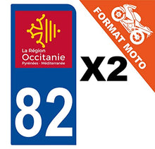 Supstick 2 Stickers Autocollants Plaques Immatriculation Moto Dept 82 Occitanie Bleu Foncé 1 Angle Arrondi