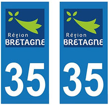 supstick 2 STICKERS AUTOCOLLANT PLAQUE IMMATRICULATION DEPT 35 Région Bretagne format rectangulaire - supstick.fr