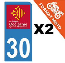 Supstick 2 Stickers Autocollants Plaques Immatriculation Moto Dept 30 Occitanie Bleu Clair 1 Angle Arrondi