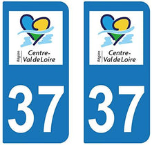 supstick 2 STICKERS AUTOCOLLANT PLAQUE IMMATRICULATION DEPT 37 region Centre-Val de Loire - supstick.fr
