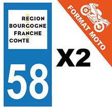 supstick 2 Stickers Autocollant Plaque IMMATRICULATION Moto DEPT 58 Region Bourgogne-Franche-Comté Format rectangulaire - supstick.fr