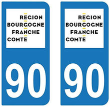 supstick 2 STICKERS AUTOCOLLANT PLAQUE IMMATRICULATION DEPT 90 Bourgogne-Franche-Comté - supstick.fr