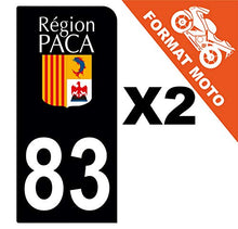 Supstick 2 Stickers Autocollants Plaques Immatriculation Moto Dept 83 Paca Noir 1 Angle Arrondi