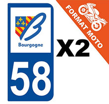 Supstick 2 Stickers Autocollants Plaques Immatriculation Moto Dept 58 Bourgogne Bleu Foncé 2 Angles Arrondis
