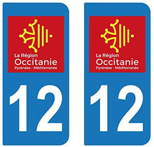 supstick 2 STICKERS AUTOCOLLANT PLAQUE IMMATRICULATION DEPT 12 région Occitanie - supstick.fr