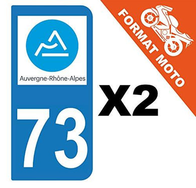 supstick 2 Stickers Autocollant Plaque IMMATRICULATION Moto DEPT 73 Auvergne-Rhône-Alpes - supstick.fr