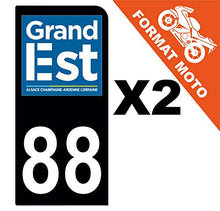 Supstick 2 Stickers Autocollants Plaques Immatriculation Moto Dept 88 Grand Est Noir 1 Angle Arrondi